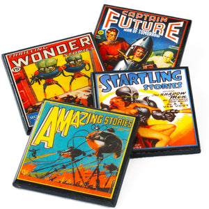 Space Invaders! Vintage Science Fiction Coaster Set-0