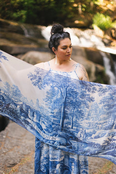 "Let the Light in" Scarf - Blue