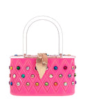 "Angel" Pink Rainbow Acrylic Box Clutch Bag-0