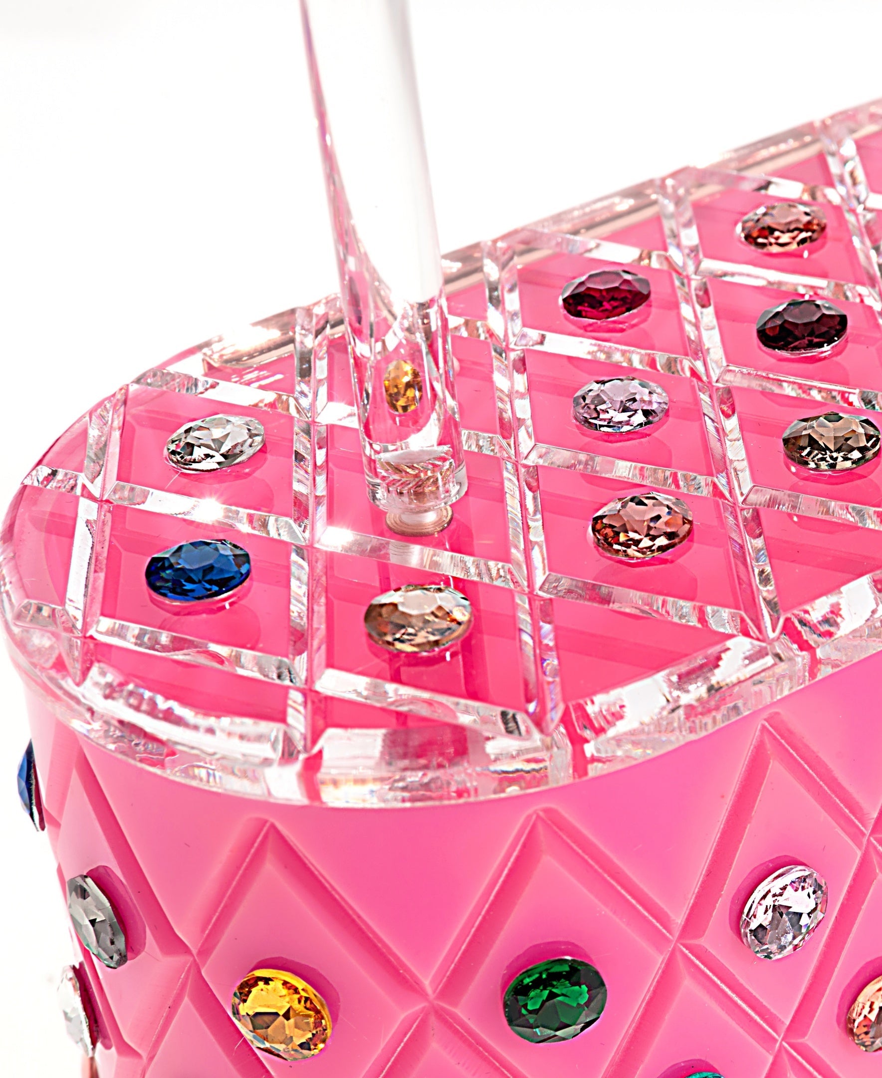 "Angel" Pink Rainbow Acrylic Box Clutch Bag-3