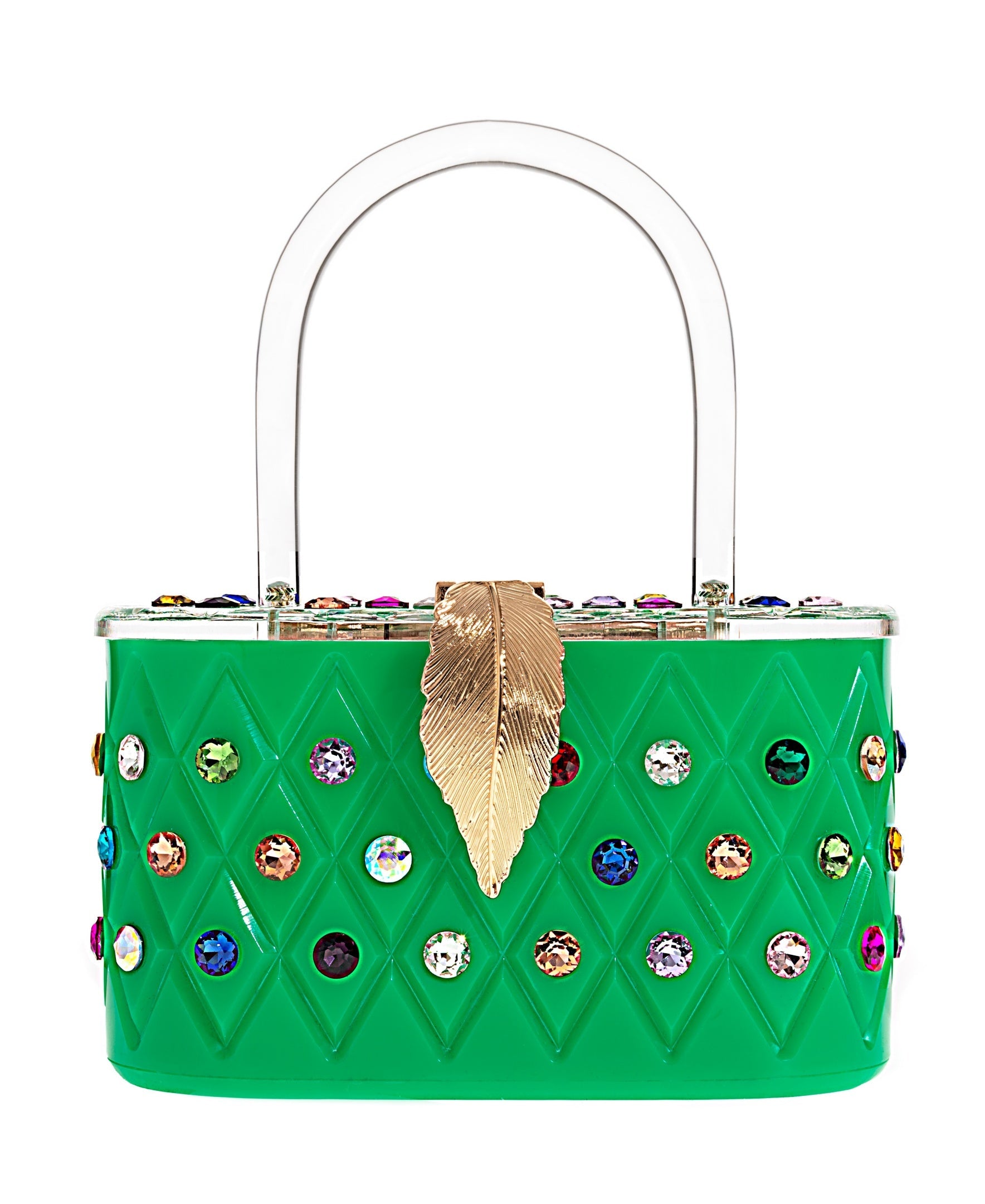 Womens Emerald Rainbow  Top Handle Clutch Bag-0