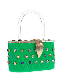 Womens Emerald Rainbow  Top Handle Clutch Bag-2 width=100 