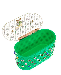 Womens Emerald Rainbow  Top Handle Clutch Bag-3 width=100 