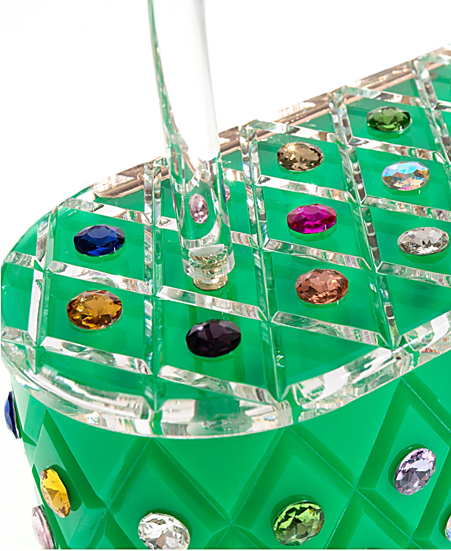 Womens Emerald Rainbow  Top Handle Clutch Bag-4