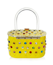 Vintage Lemon Yellow Acrylic Top Handle Clutch Bag-2 width=100 
