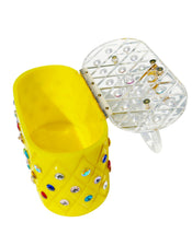 Vintage Lemon Yellow Acrylic Top Handle Clutch Bag-3 width=100 