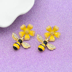 Orabella Bee and Flower Earrings width=100 