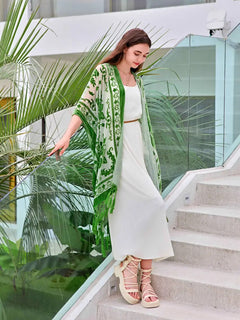 "Margot" 1920s Style Green Kimono