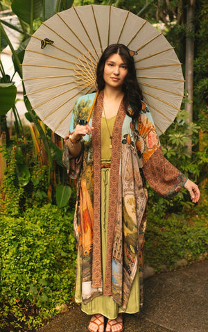 "Secret Garden" Kimono with Swan