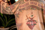 "Courage Dear Heart" Fleece Cottage Cardigan Kimono Jacket width=100 