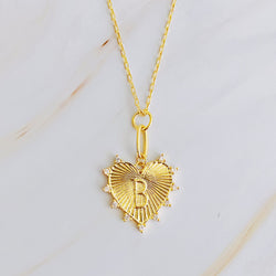 Clip Hanging Initial Heart Necklace-6 width=100 