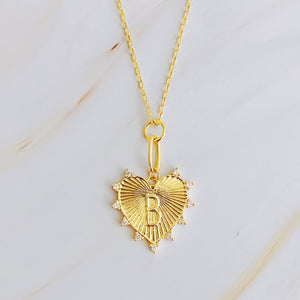 Clip Hanging Initial Heart Necklace-6
