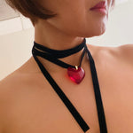 Bold In Red Black Sash Necklace-0