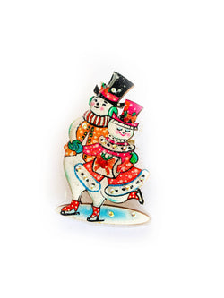 Retro Dancing Snowman Brooch by Rosie Rose Parker-2 width=100 