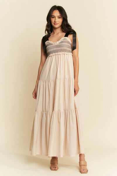 "Davi & Dani" Bodice Straps Maxi Dress