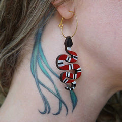 "Galatea" Coral Snake Hoop Earrings