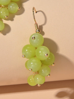Drop Dangle Handmade Grape Cluster Earrings Colorful Cute Fruit Hook Eardrop-3