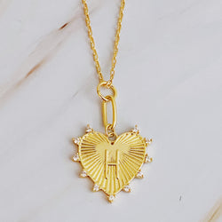 Clip Hanging Initial Heart Necklace-11 width=100 