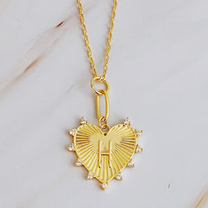 Clip Hanging Initial Heart Necklace-11