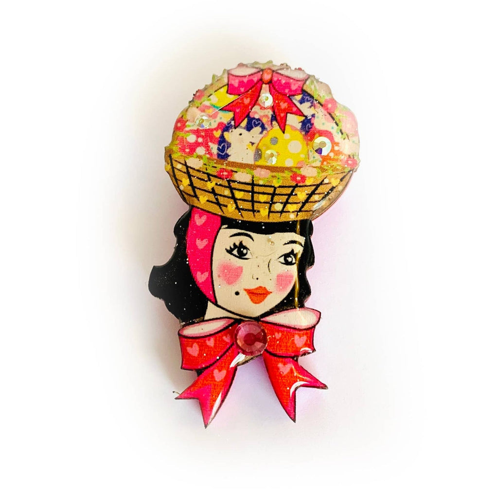 Harriet and her Easter Bonnet Brooch-0