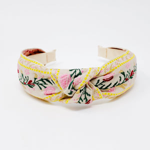 French Floral Embroidered Headband-5