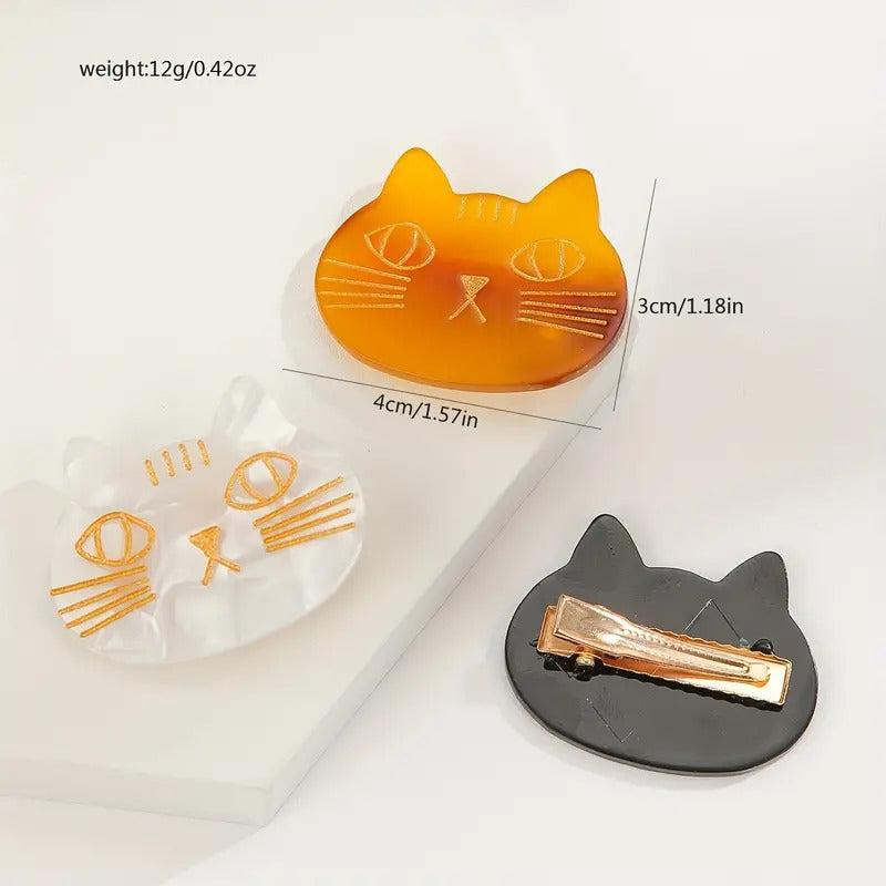 "Parvati" Three Cats Hair Clip