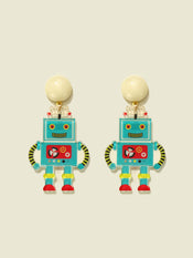 "Fairfield" Orange Sky Blue Earrings width=100 