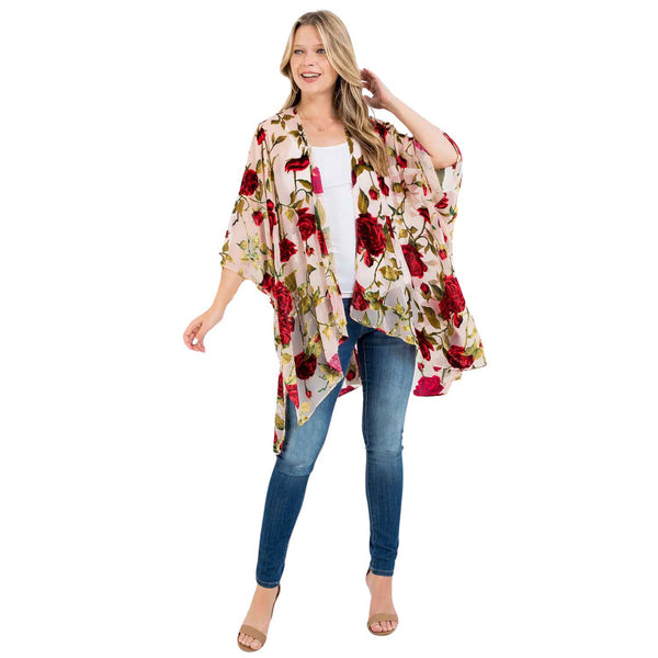 "Roselyn" Roses Kimono