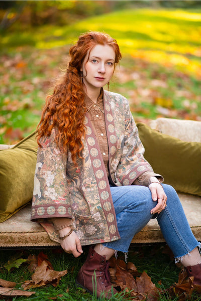 "Dream Weaver" Fleece Cottage Kimono Jacket