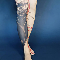 "The Black Cat" Printed Tights