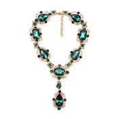 "Imperiya" Emerald-Tone Bib Necklace width=100 