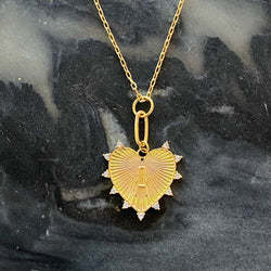 Clip Hanging Initial Heart Necklace-5 width=100 