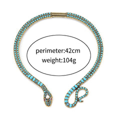 "Thessyra" Blue Snake Choker Necklace