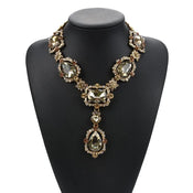 "Imperiya" Emerald-Tone Bib Necklace width=100 