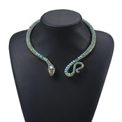 "Thessyra" Blue Snake Choker Necklace width=100 