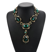 "Imperiya" Emerald-Tone Bib Necklace width=100 