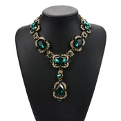 "Imperiya" Emerald-Tone Bib Necklace width=100 