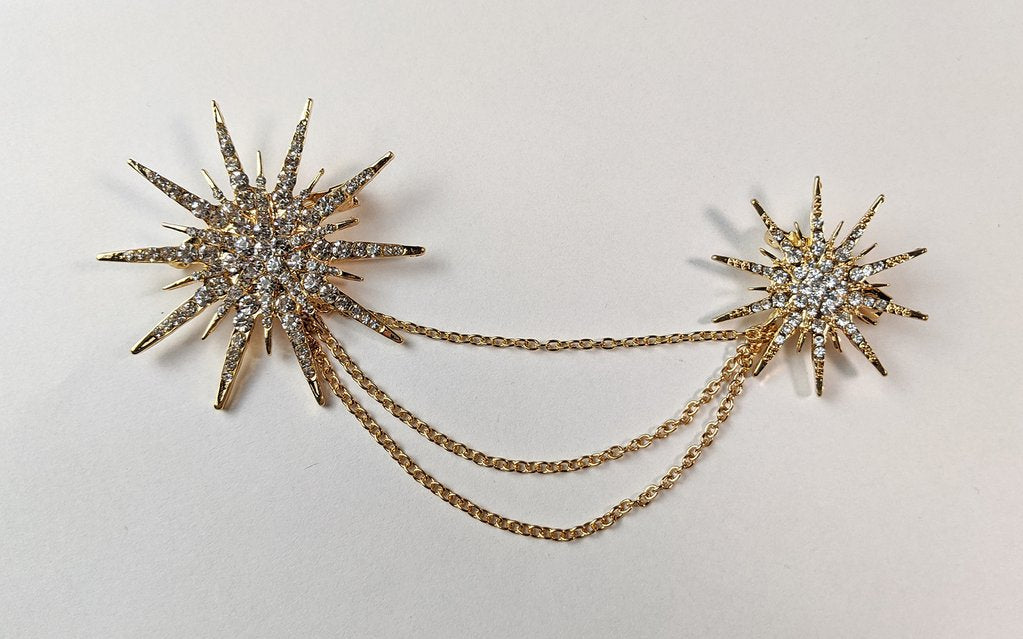 "Astra" Golden Starburst Brooch