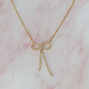 Adorable Shine Bow Necklace-3 width=100 