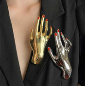 "Bella" Golden Hand Brooch width=100 