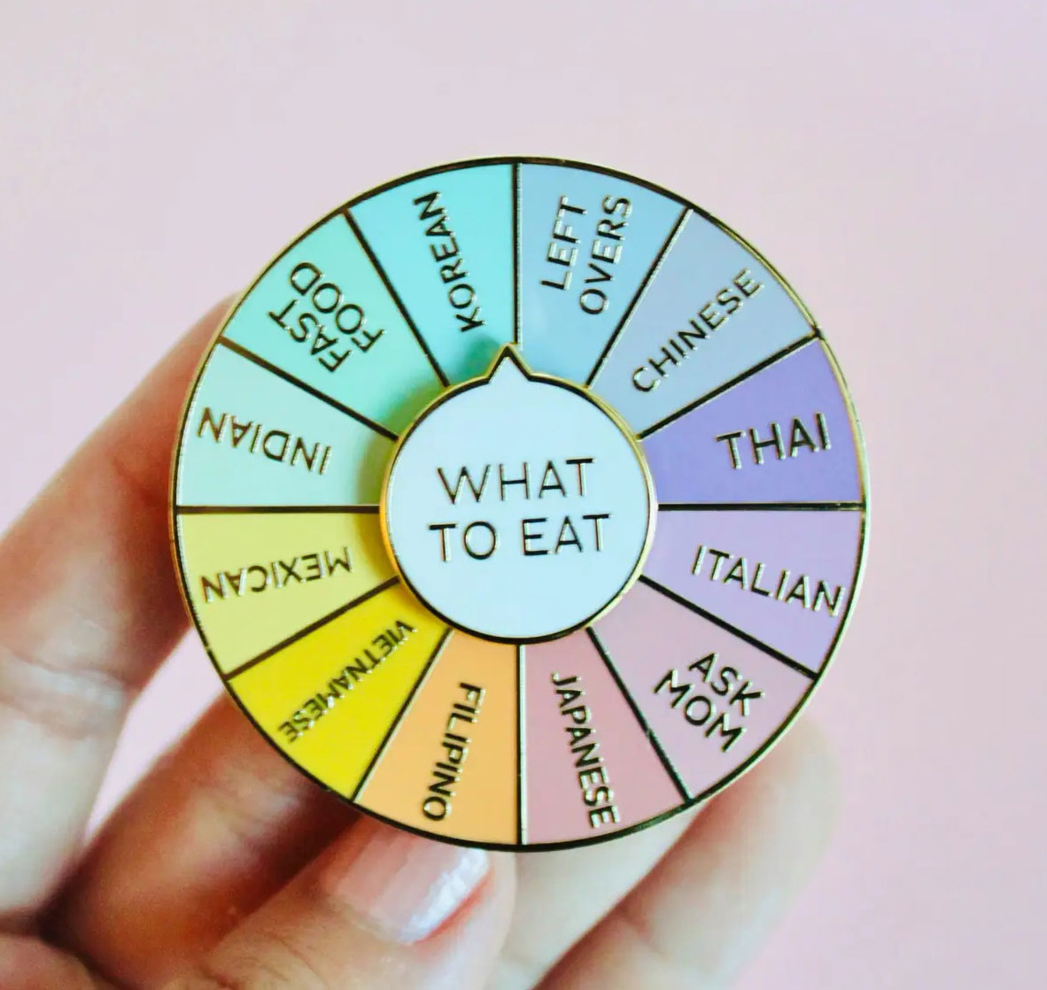 "Astrid" What to Eat Spinner Brooch