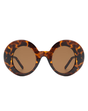 Yoke - Retro Chic Fashion Oversized Round Women's Sunglasses-3