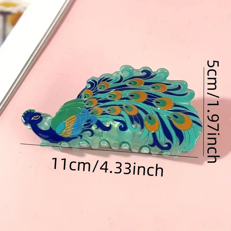 "Polly" Peacock Hair Clip