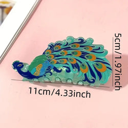 "Polly" Peacock Hair Clip width=100 