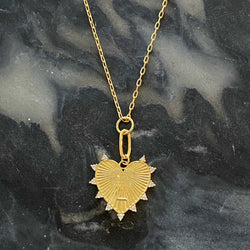 Clip Hanging Initial Heart Necklace-14 width=100 