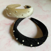 Silky Velvet Pearl Headband-3 width=100 