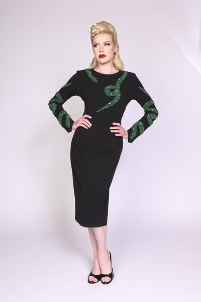 "Mavis" Beaded Snake Dress