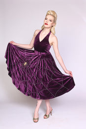 "Isolde" Purple Spiderweb Dress width=100 