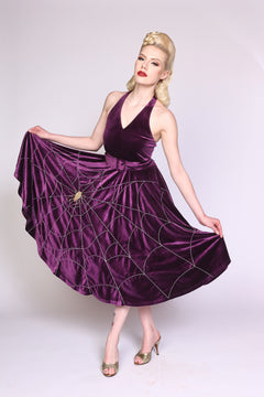 "Isolde" Purple Spiderweb Dress