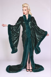 "Starlet" Emerald Sequins Robe width=100 